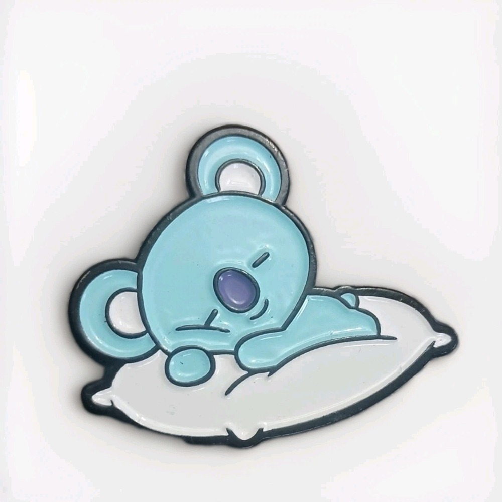 BT21 Koya Koala Sleeping On A Pillow Enamel Lapel Hat Pin Pinback Blue